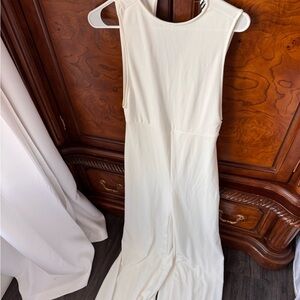 Fashion Nova Cream Sleeveless Jumpsuit